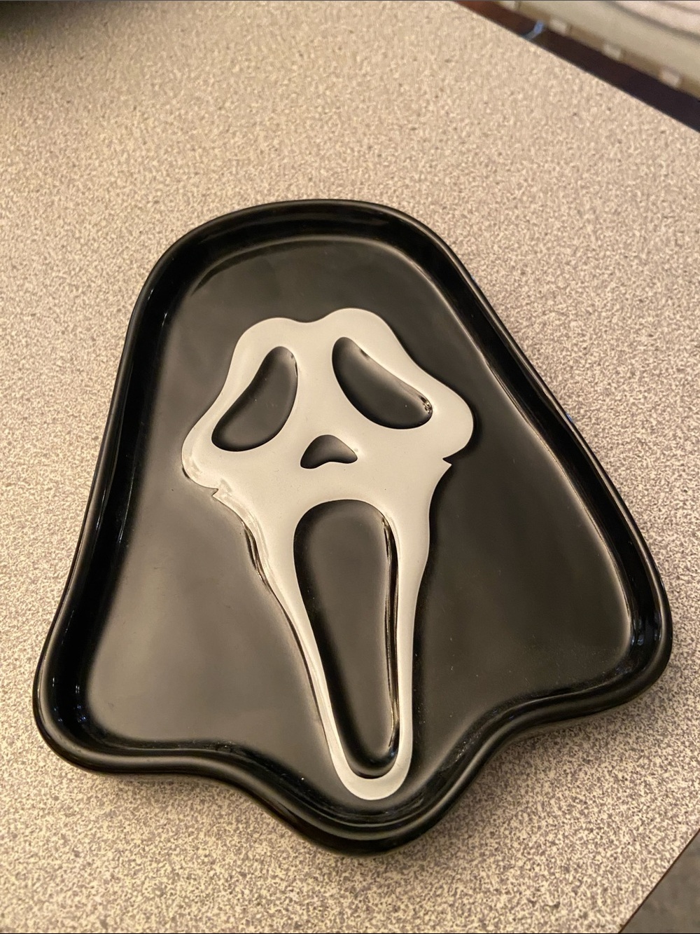 Black and White Scream-Themed Serving Tray - Home Kitchen